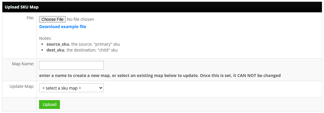 Drop-ship SKU Map tool