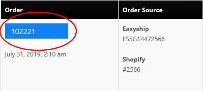 Click Order Number Button