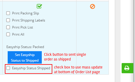 Set as Shipped checkbox