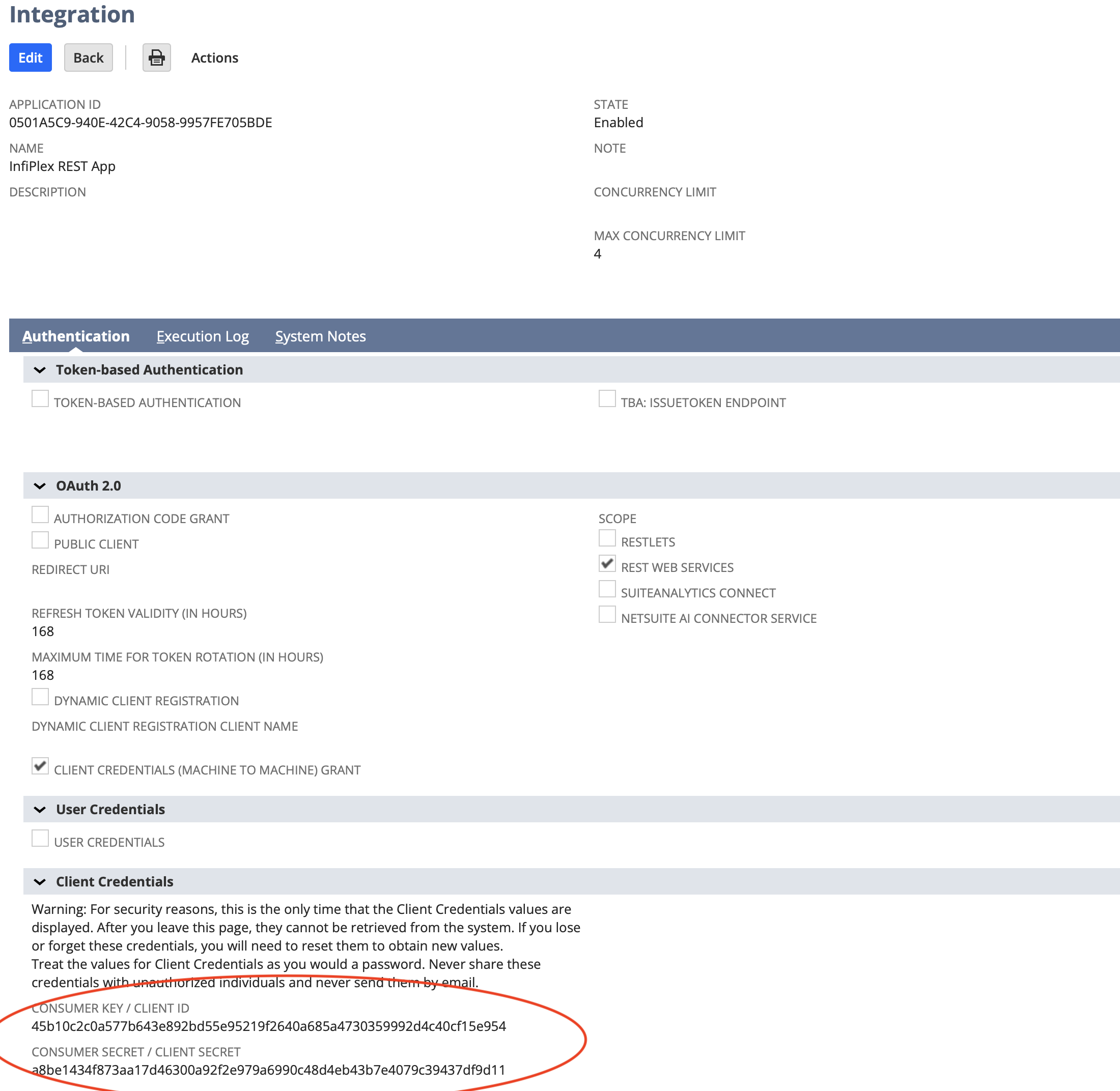 Copy your NetSuite Keys