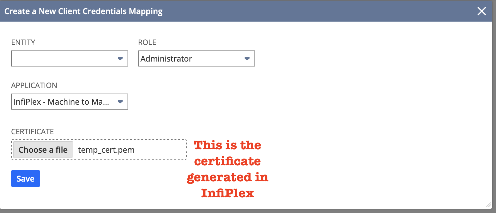 Update the InfiPlex REST App in NetSuite - Add Certificate File from InfiPlex