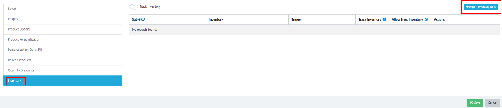 BrightStores.com product edit set-up