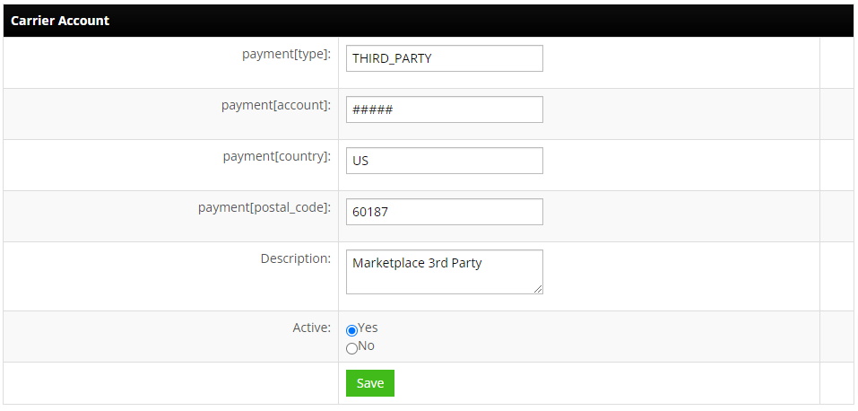 EasyPost - Update a Carrier Account