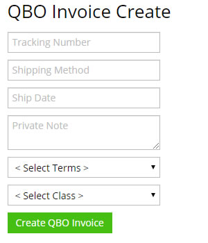 QuickBooks Online Create Invoice on Order Detail page