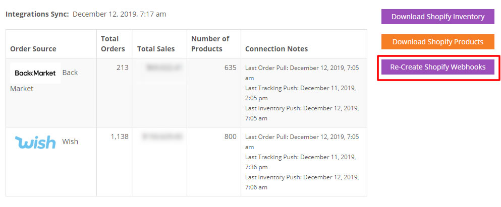 Re-Create Shopify Webhook